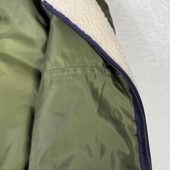 Asos Bomber Jacket Mens Medium Green Sherpa Puffer Full Zip Warm Y2K Hiking - Picture 7 of 12